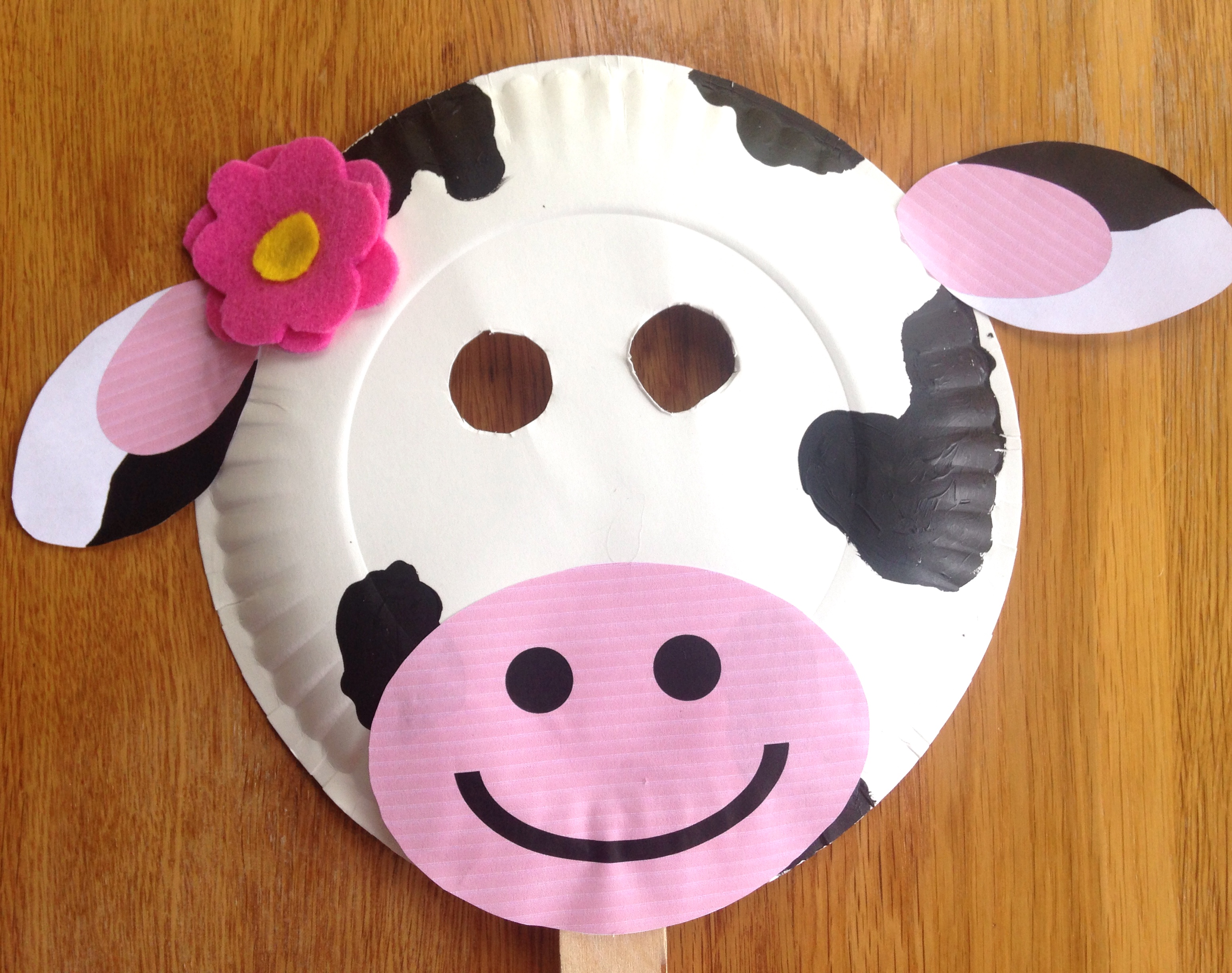 Chick fil A Cow Day Paper Plate Cow Masks With Free Printables