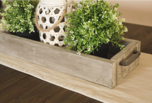 Rustic Wood | DIY Trough | DIY centerpiece | wooden trough | Easy instructions for this Rustic Wooden Trough Centerpiece can be found on the Six Clever Sisters blog!