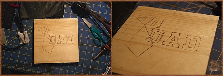 Father's Day Gift - Wood-burned Plaque (free printable!)