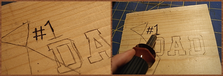 Father's Day Gift - Wood-burned Plaque (free printable!)