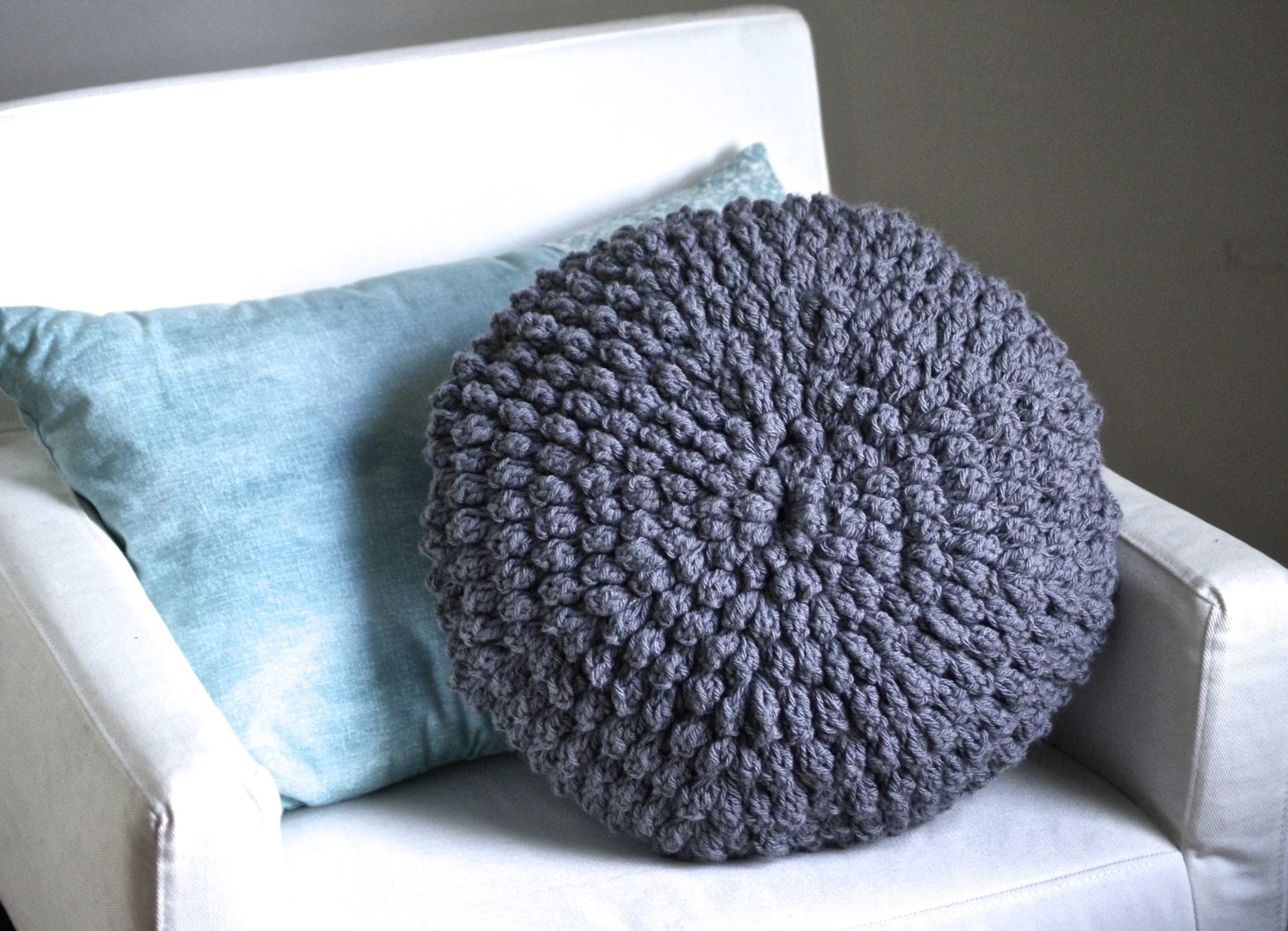 crochet puff pouf pillow free pattern