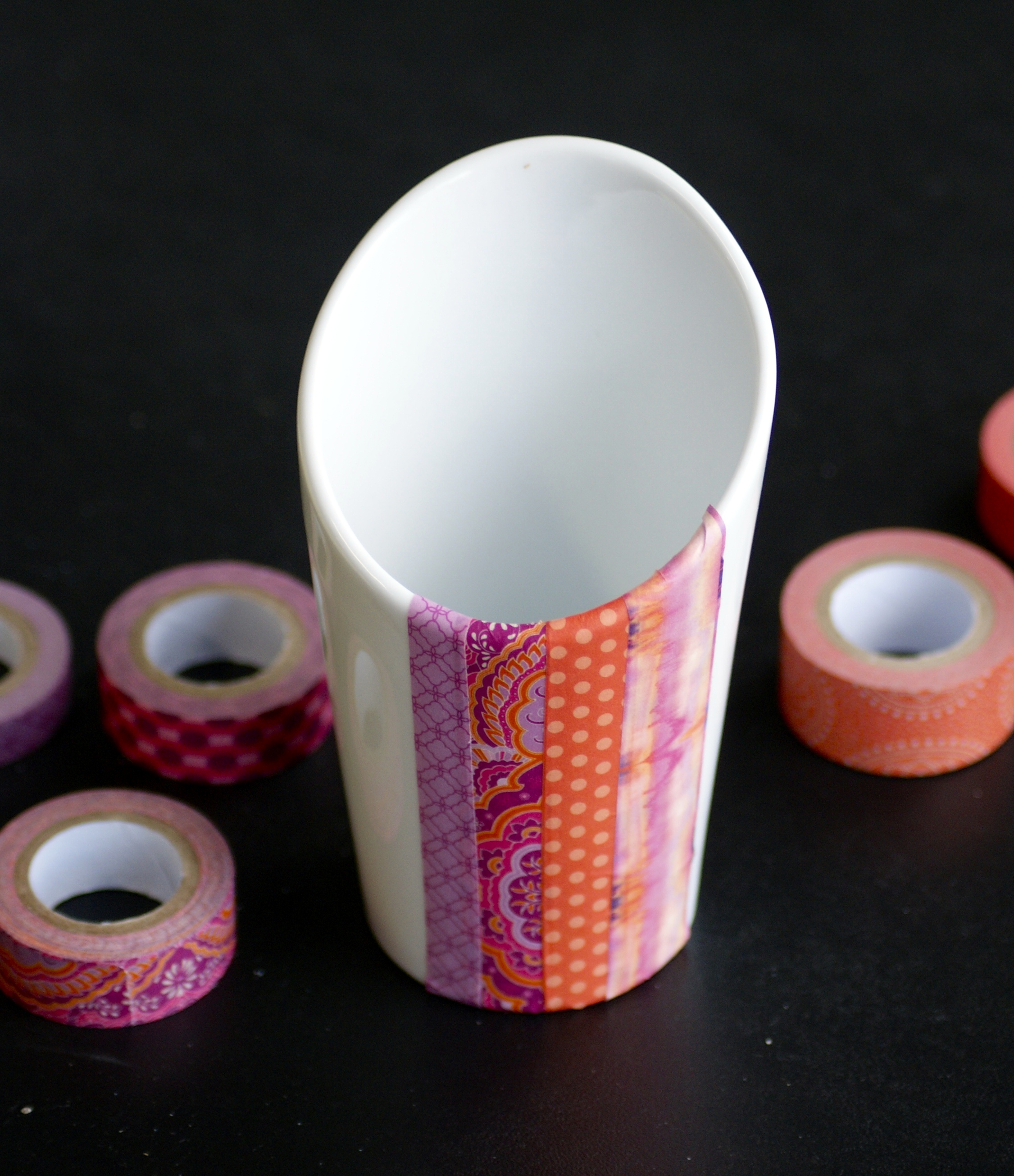 diy washi tape utensil holder