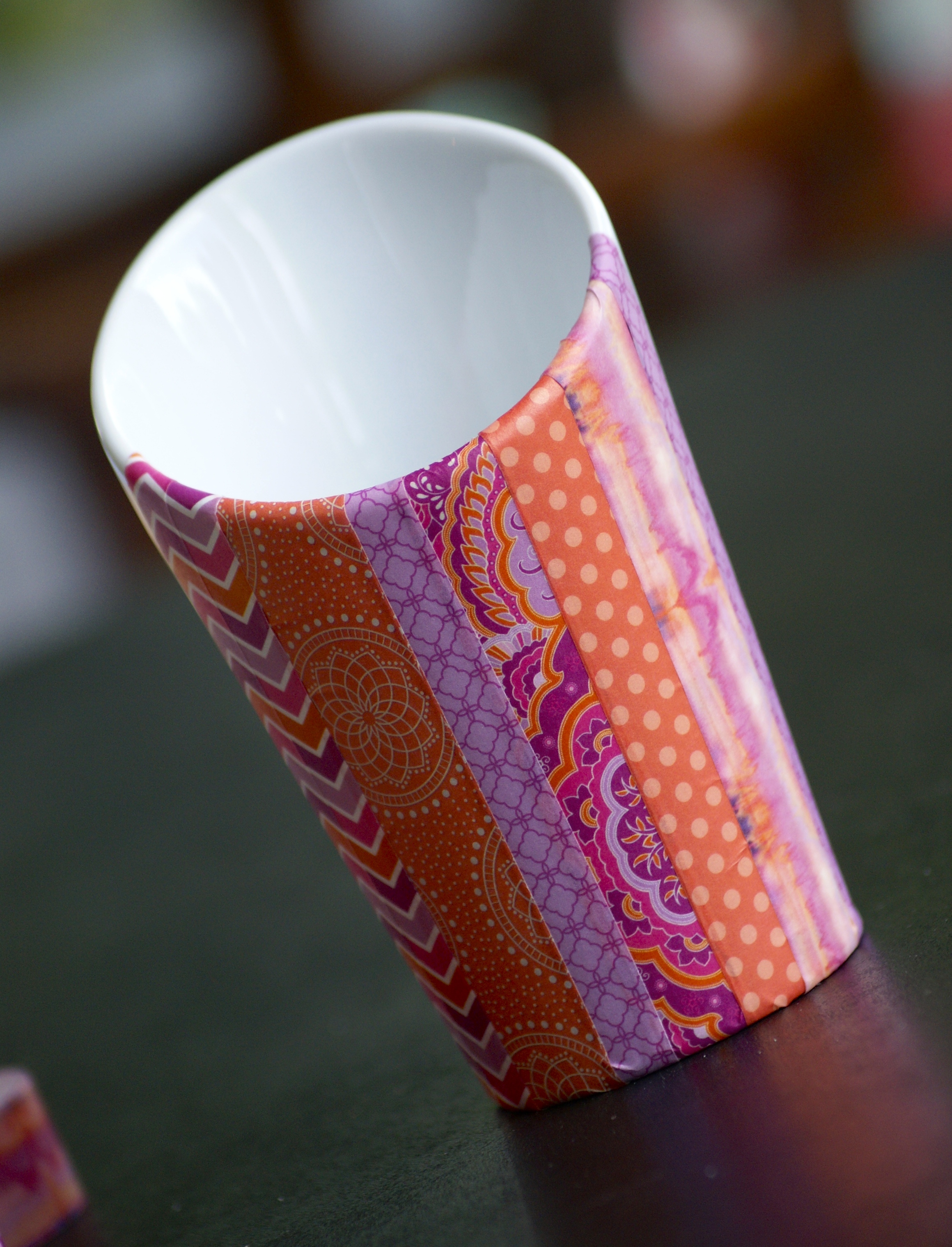 diy washi tape utensil holder