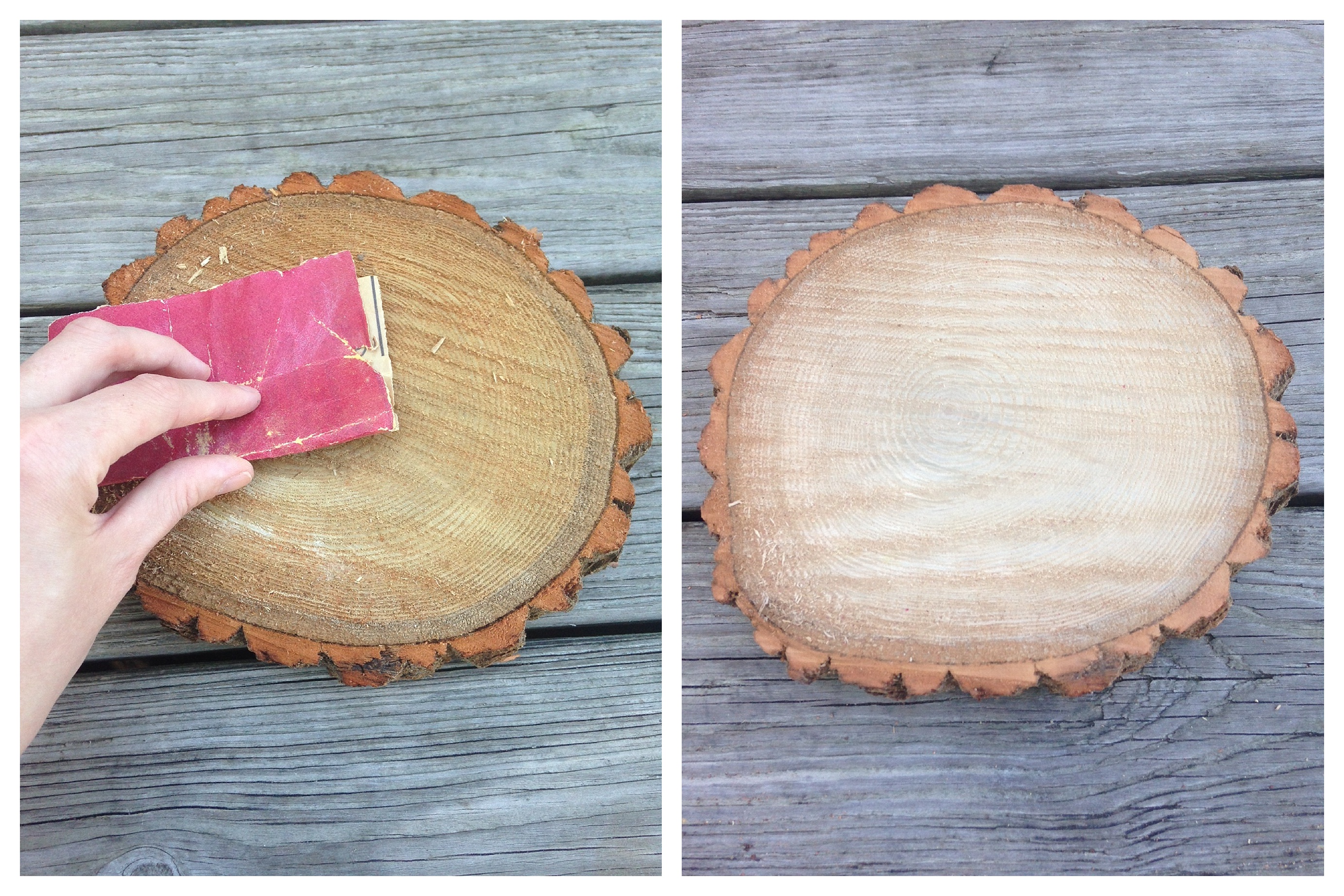 Painted Wood Slice Pumpkin