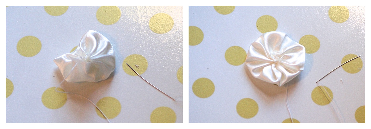 baby headband tutorial DIY easy rosette pearl