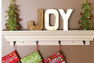 DIY Floating Shelf Stocking hanger