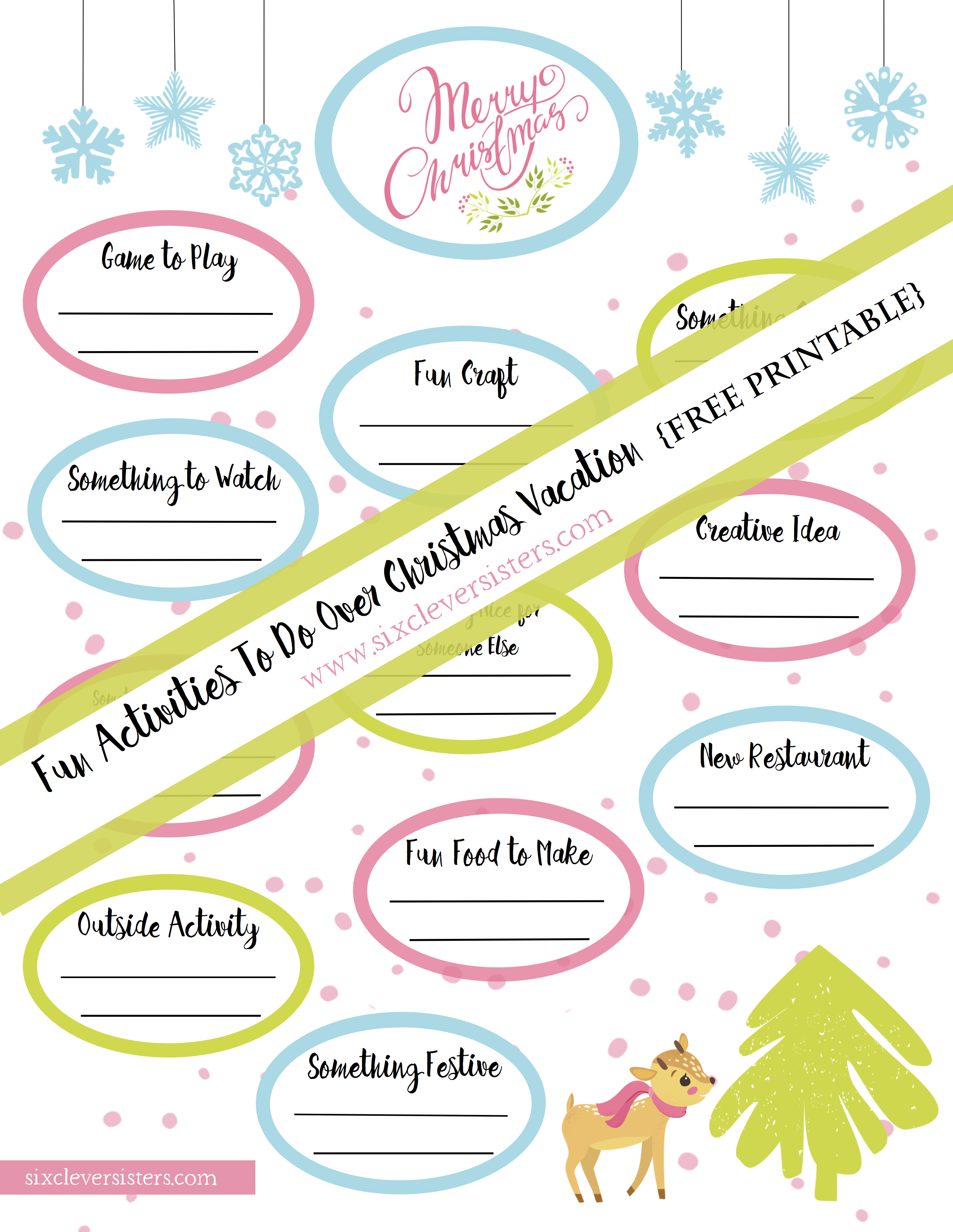 Fun Activities to Do Over Christmas Vacation {Free Printable} #ideasforkids #thingstodo #ideas #forkids #printable