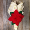 No Sew Project | Christmas | Christmas Decorations | Christmas Decor DIY | Christmas Crafts | Christmas Place Settings | Christmas Planning | Poinsettia | Poinsettia Napkin Rings | Christmas Crafts DIY | Looking for an easy no sew Christmas craft? You'll love how easy these are to make. All you need is some felt and our free pattern and you'll have these poinsettia napkin rings made in no time! Six Clever Sisters has the tutorial.