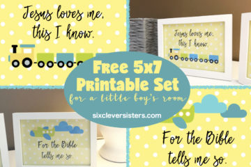 Free 5x7 Printable Set for a little boy's room