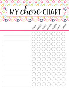 Free Printable Chore Charts