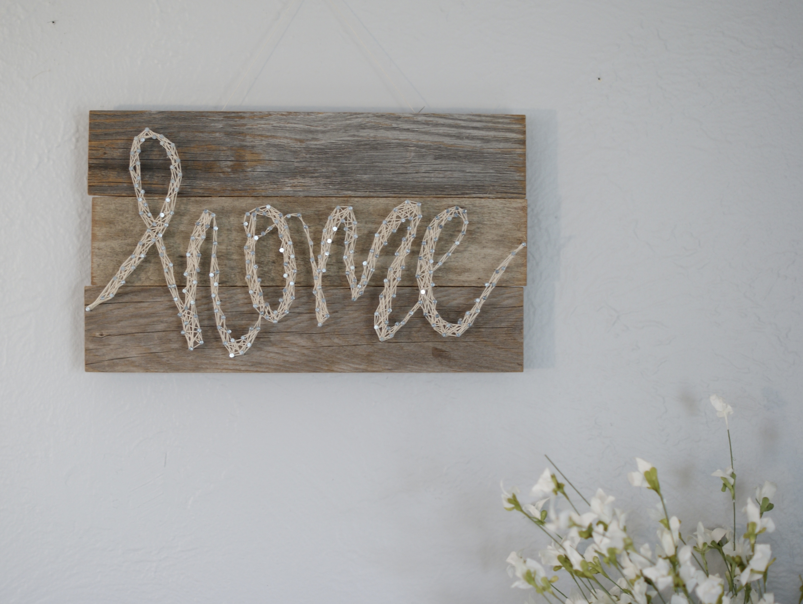 string art tutorial DIY home decor pallet sign