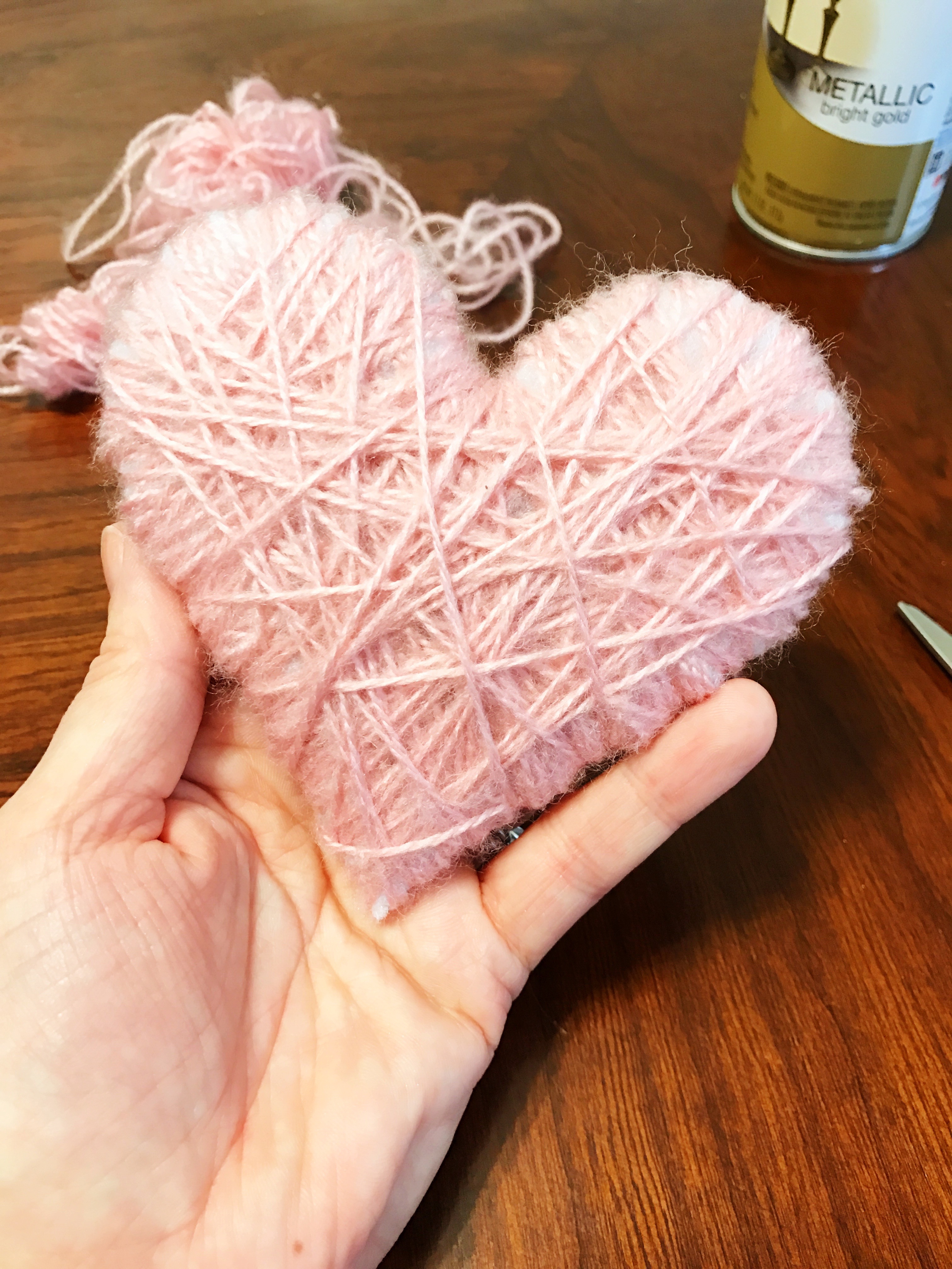 One Hour Yarn Wrapped Heart Decoration