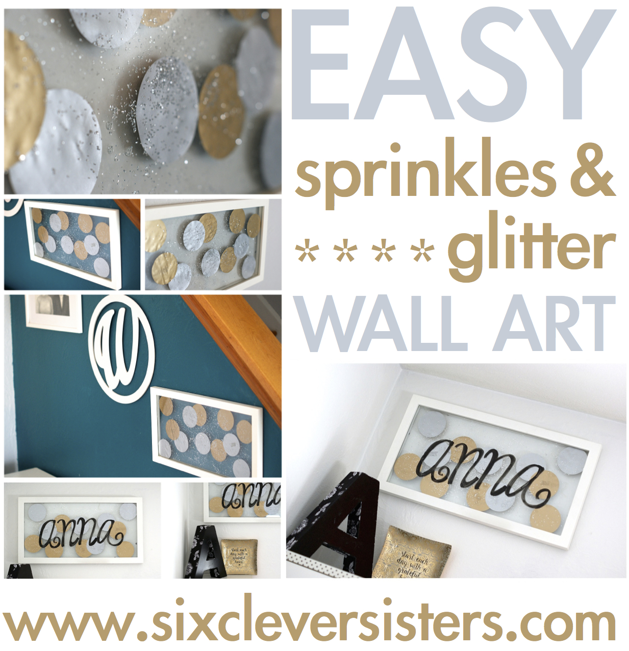 frame glitter gold dot home decor baby nursery decoration home diy sprinkle