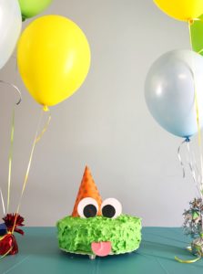 Cute Little Monster FIRST BIRTHDAY {with free templates!} | first birthday party | monster party | cake ideas | One year old | decorations | Check it out at Six Clever Sisters blog!