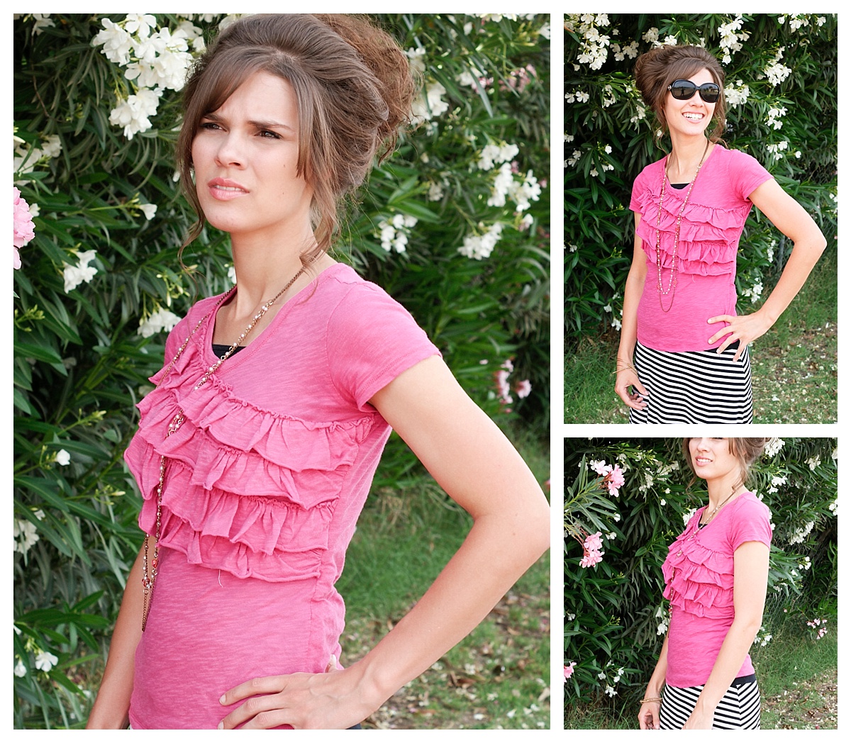 DIY Ruffle Shirt | Free Sewing Pattern | Cute Summer Shirt | Upcycled T Shirt | Shirt Tutorial | Summer Style | DIY Clothes | Six Clever Sisters | This cute summer shirt from Six Clever Sisters has step-by-step instructions and requires minimal sewing experience. Great easy project for a beginner to make a ruffle t shirt!