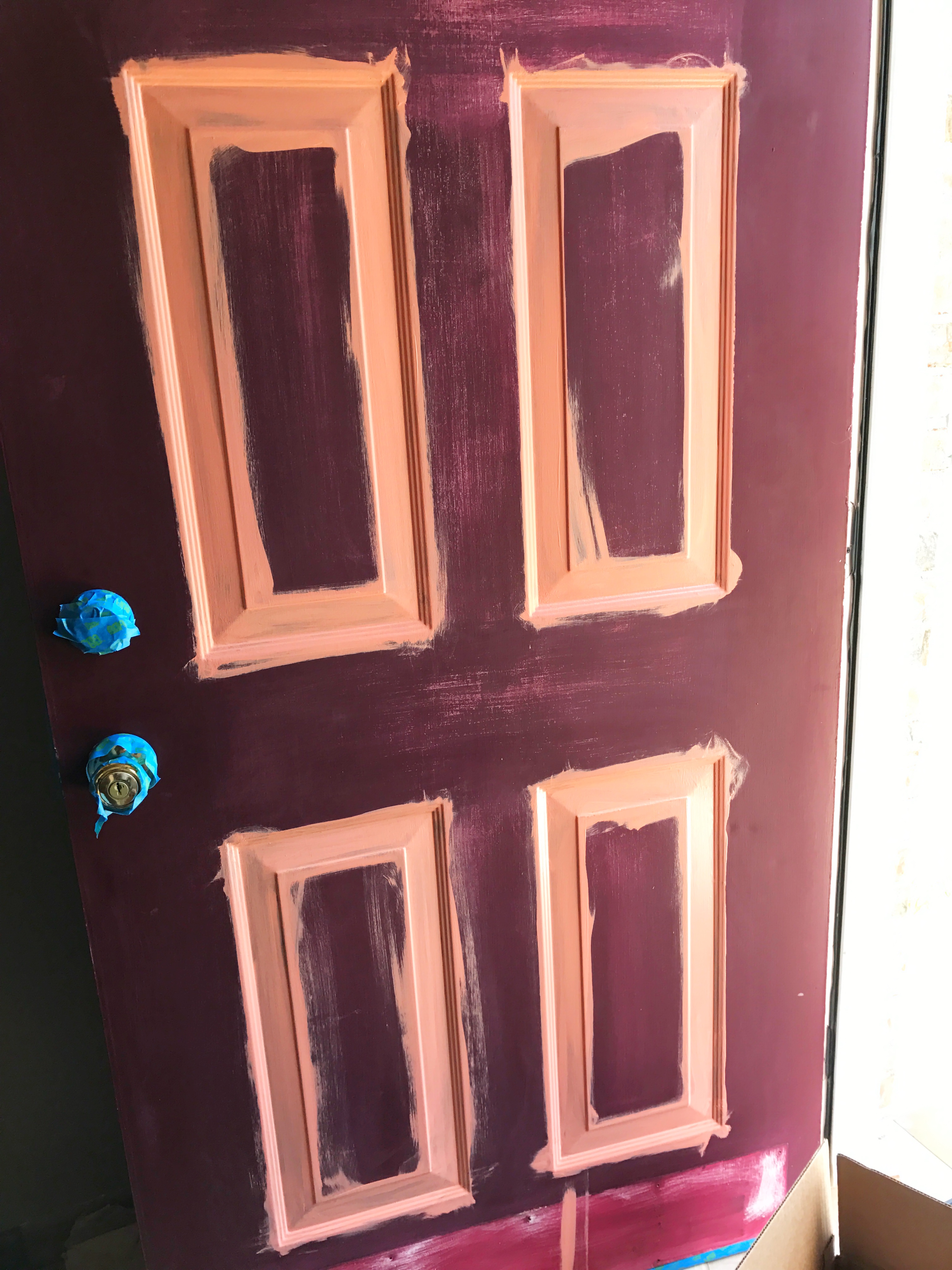 5 Simple Steps to a Front Door Makeover! | DIY home | past and decorate your front door for a fresh and running look! | Visit Six Clever Sisters to learn more.