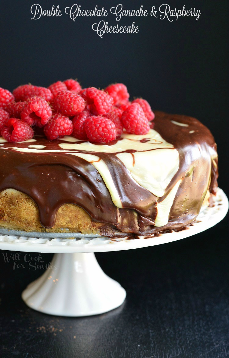 Spring Desserts | Gorgeous Dessert | Beautiful Cake Recipe | Summer Dessert Recipes | Yummy Desserts | Fruit Desserts | Chocolate Desserts | Fancy Elegant Desserts | Impressive Dessert Recipe | Eye Catching | Six Clever Sisters | Mothers Day Ideas | Mothers Day Recipe | Double Chocolate Ganache and Raspberry Cheesecake