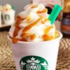 Starbucks Caramel Macchiato Frappe Cupcake recipe | starbucks coffee | cake decorating | Recipe on Six Clever Sisters for these amazing Caramel Macchiato Cupcakes!