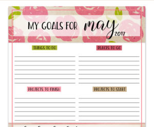 Free Printable Goals Worksheet | free printable | printable worksheet | goals worksheet | goals printable | Download our free printable goals worksheet each month on the Six Clever Sisters blog!