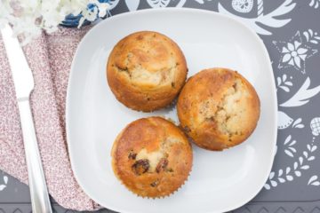 Raisin Bran Muffins | Raisin Bran | Quick Muffins | Breakfast Muffins | Make-Ahead | These muffins are great because it only takes 5 minutes to mix up a big recipe, and you can store the batter in your fridge for up to a month! Recipe on the Six Clever Sisters blog!