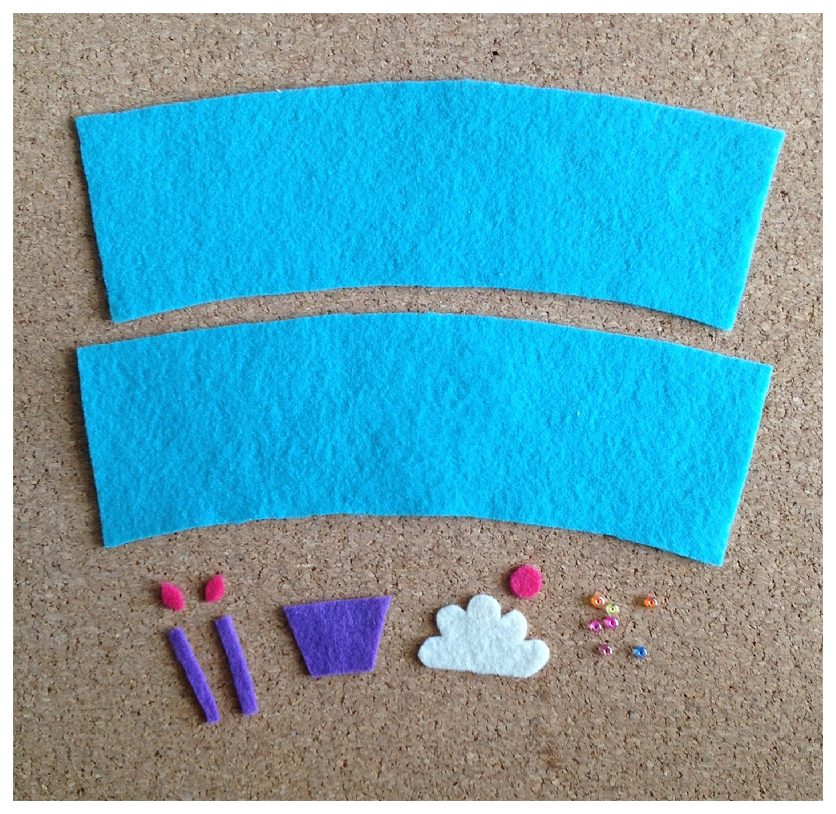 Birthday Gift | Cup Sleeve | Felt Coffee Cozy | Cupcake Candles | Beaded Cup Sleeve | Free Pattern | Felt Pattern | Birthday Idea | Party Ideas | Cute Gift Idea | DIY Gifts | DIY Felt | Six Clever Sisters