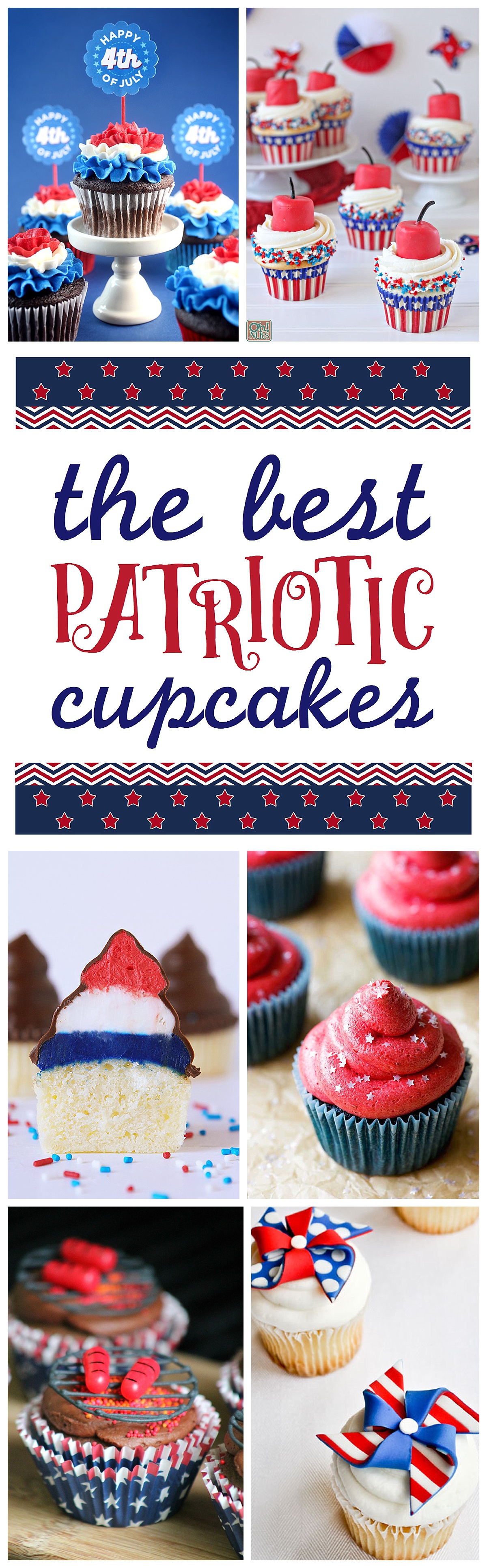Patriotic Cupcakes | Memorial Day | Picnic Ideas | Red White Blue | Summer Desserts | Picnic Food | Cupcake Recipes | American Fun Food Ideas