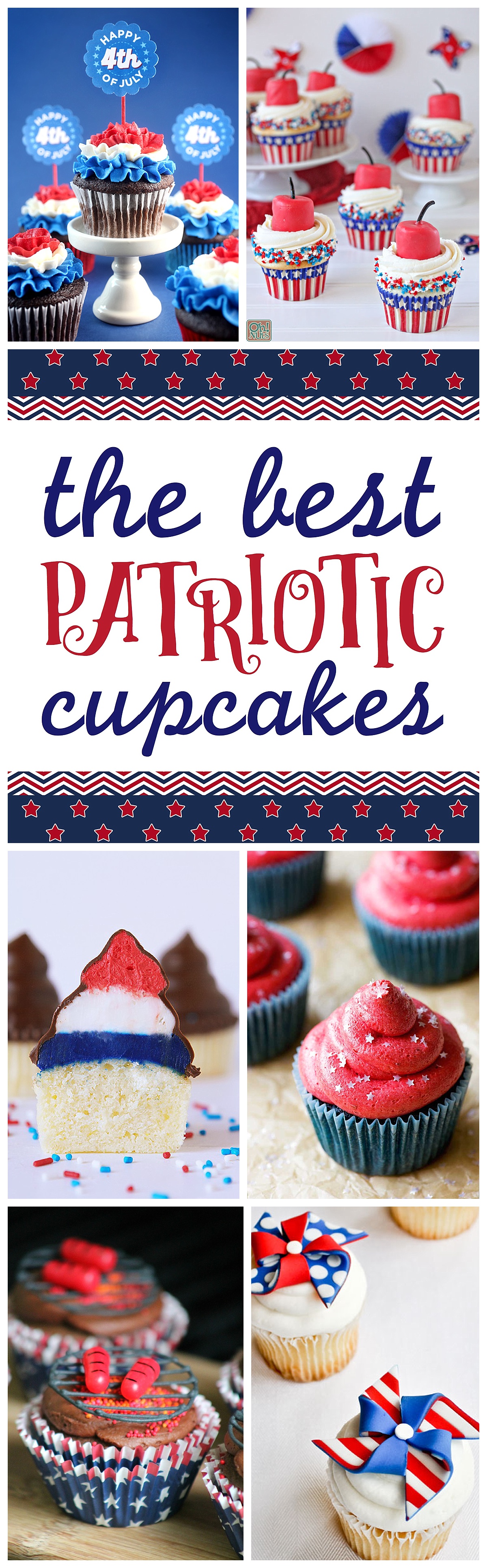 Fourth of July | Patriotic Cupcakes | Memorial Day | Picnic Ideas | Red White Blue | Summer Desserts | Picnic Food | Cupcake Recipes | American Fun Food Ideas