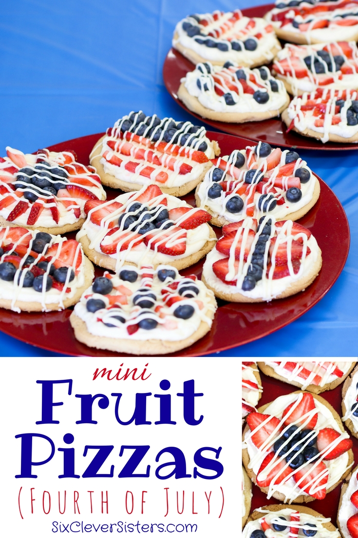 Mini Fruit Pizzas | Fruit Pizza Recipe | Fourth of July Dessert | Berry Pizza | Fourth of July Pizza | Make these mini fruit pizzas with blueberries and strawberries for your Fourth of July celebration!