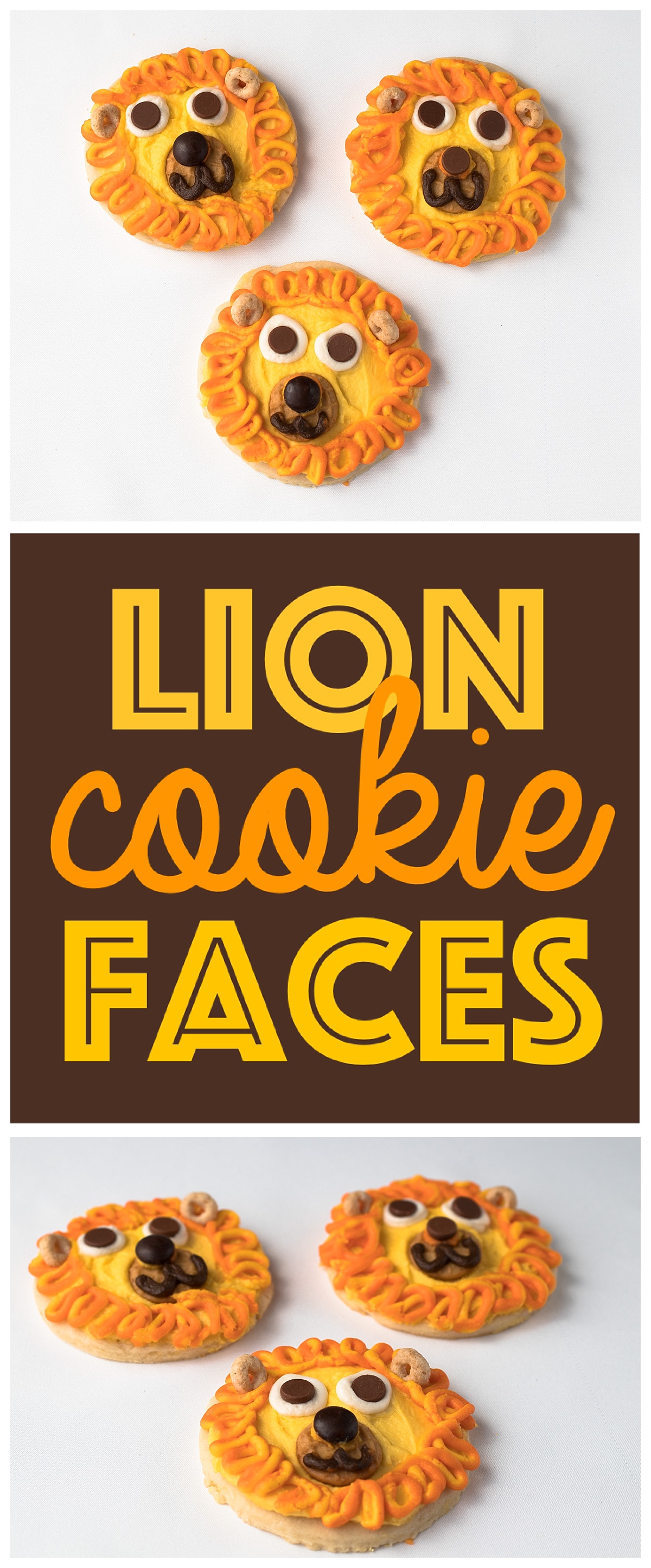 Animal Face Cookies | Kid Snack Ideas | Animal Faces | Fun Food Idea | Lion Face | Kid Party Food | Six Clever Sisters