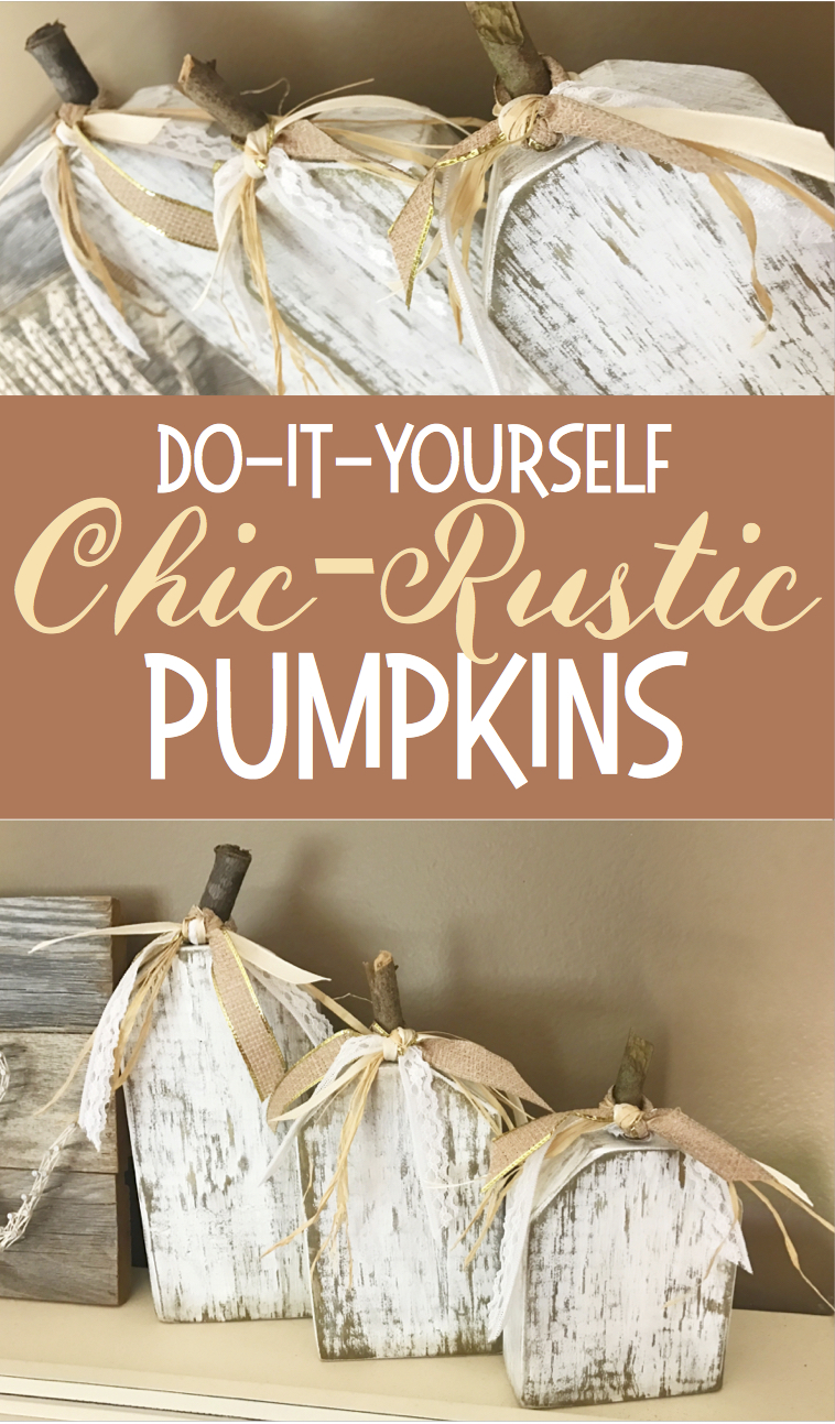 Chic-Rustic Pumpkin | Wood Pumpkin | Fall Decor | DIY Fall | Autumn | Fall Decor Ideas | DIY Pumpkin Decor | DIY Pumpkins | Shabby Chic | Farmhouse | Rustic | Home Decor | Home Decorating | Pumpkin Craft | Cream and Gold | Harvest | Wood | DIY Wood | Chic | Easy DIY Decor | Six Clever Sisters