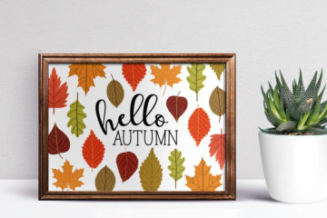 Fall Printables | Free Autumn Printables | Fall Printables Free | Hello Fall Printable | Hello Fall Sign | Free Printable | This HELLO AUTUMN sign is easy to add into your fall decor - get the free printable on the Six Clever Sisters blog!