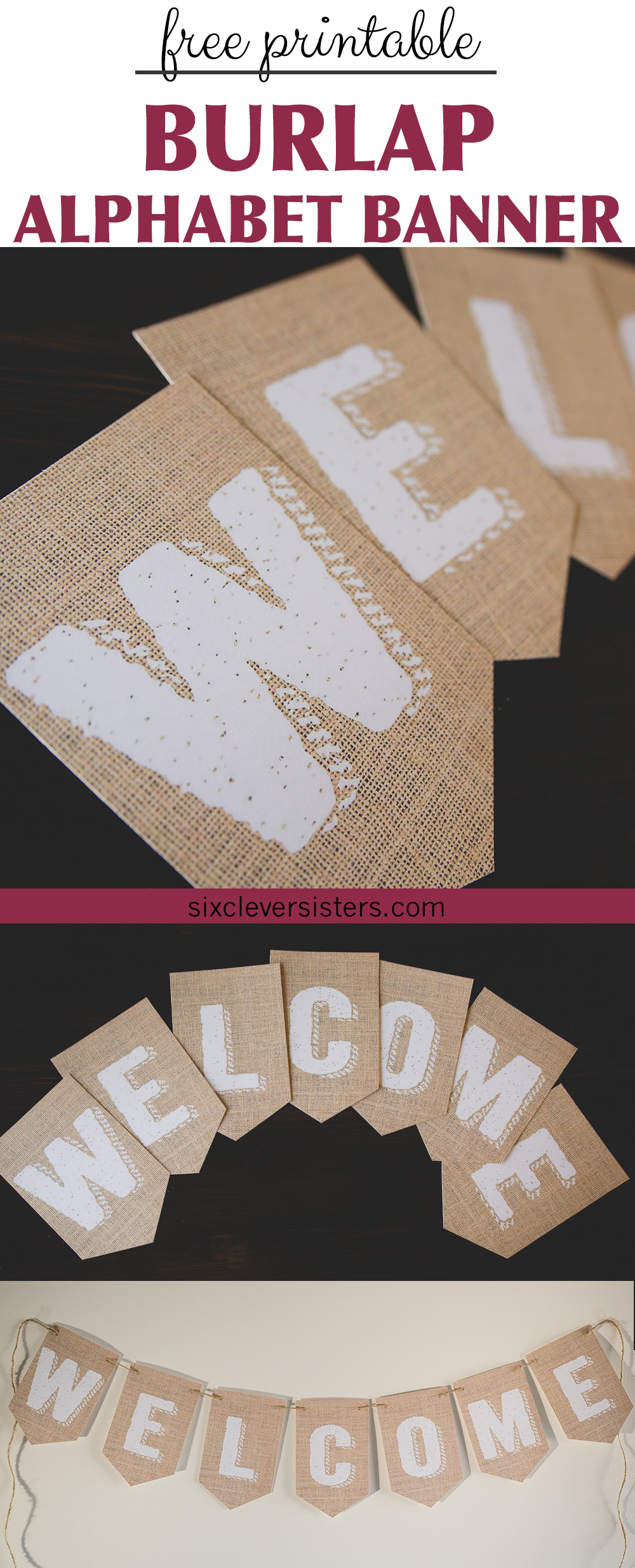 Printable Burlap Banner | Burlap Banner Printable | Printable Burlap Letters | Burlap Banner | Printable Burlap |