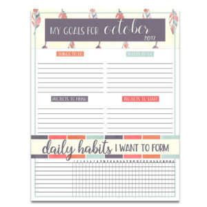 Free Download Goals Worksheet | Free Printable | Printable Worksheet | Goals Worksheet | Goals Printable | Download our free printable goals worksheet each month on the Six Clever Sisters blog!