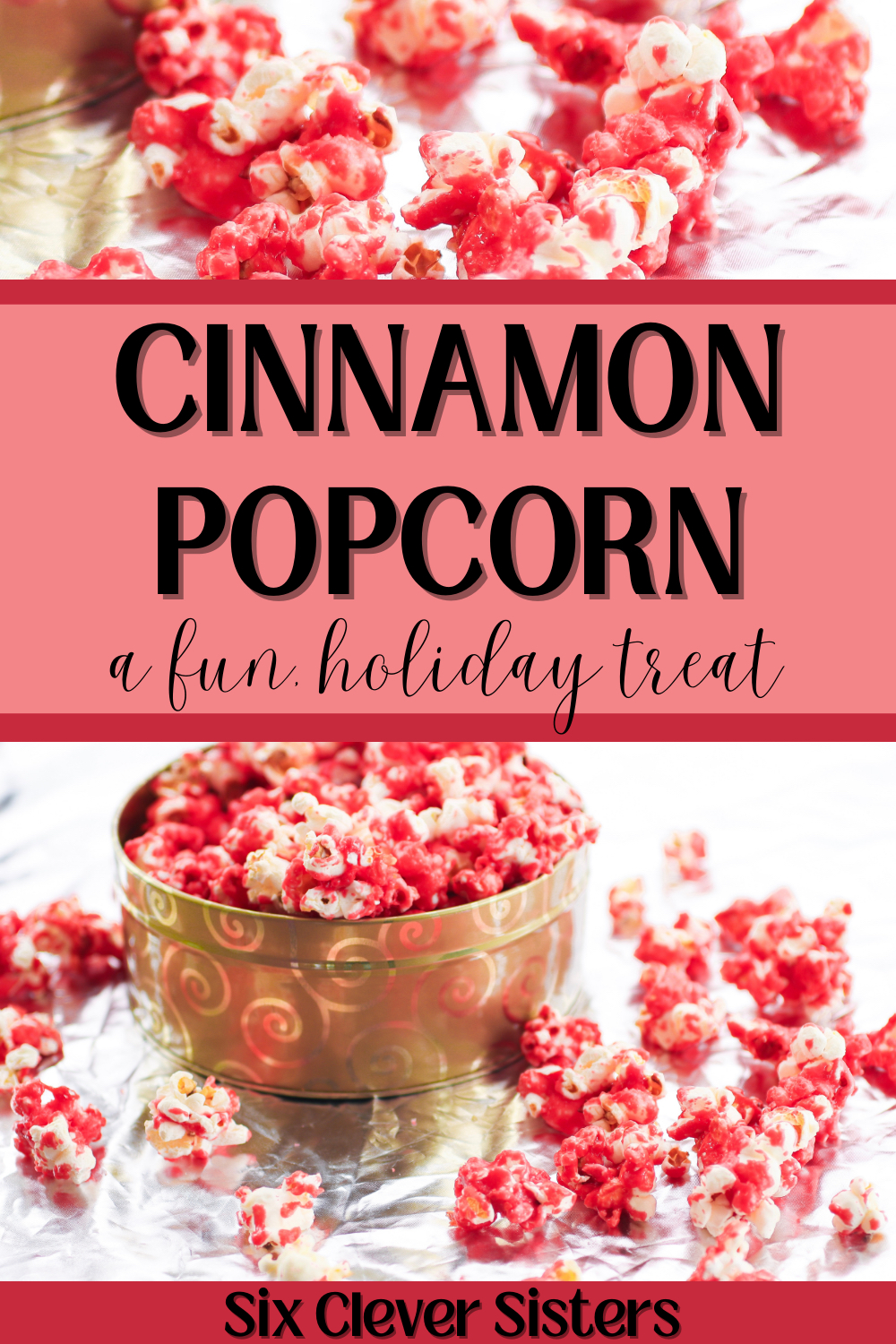 Cinnamon Popcorn | Red Hot Cinnamon Popcorn | How to Make Cinnamon Popcorn | Popcorn Recipes | Sweet Popcorn Recipe | Cinnamon Popcorn Recipes | Popcorn Recipes Easy | This sweet, cinnamon popcorn is made with red hot imperials making for a super simple way to make a delicious, festive, sweet popcorn. This is great for gifting for the holidays! #popcorn #recipe #recipeoftheday #sweet #holiday #Christmas