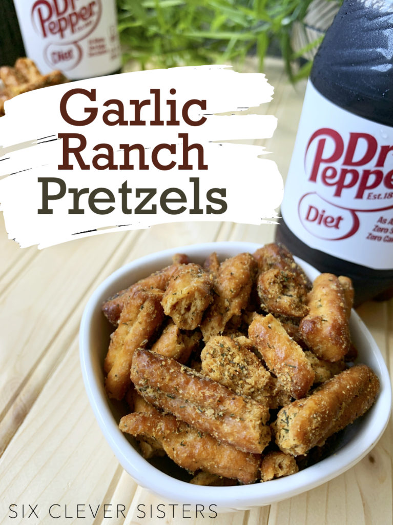 Seasoned Pretzels | Garlic Ranch Pretzels | Party Snack | Appetizer | Dot's Pretzels | Ranch Pretzels | Savory Snack | Holiday Treat | Party Food | Bulk Gift | Easy Gift for Giving | Cheap snack | Snack Idea | Six Clever Sisters