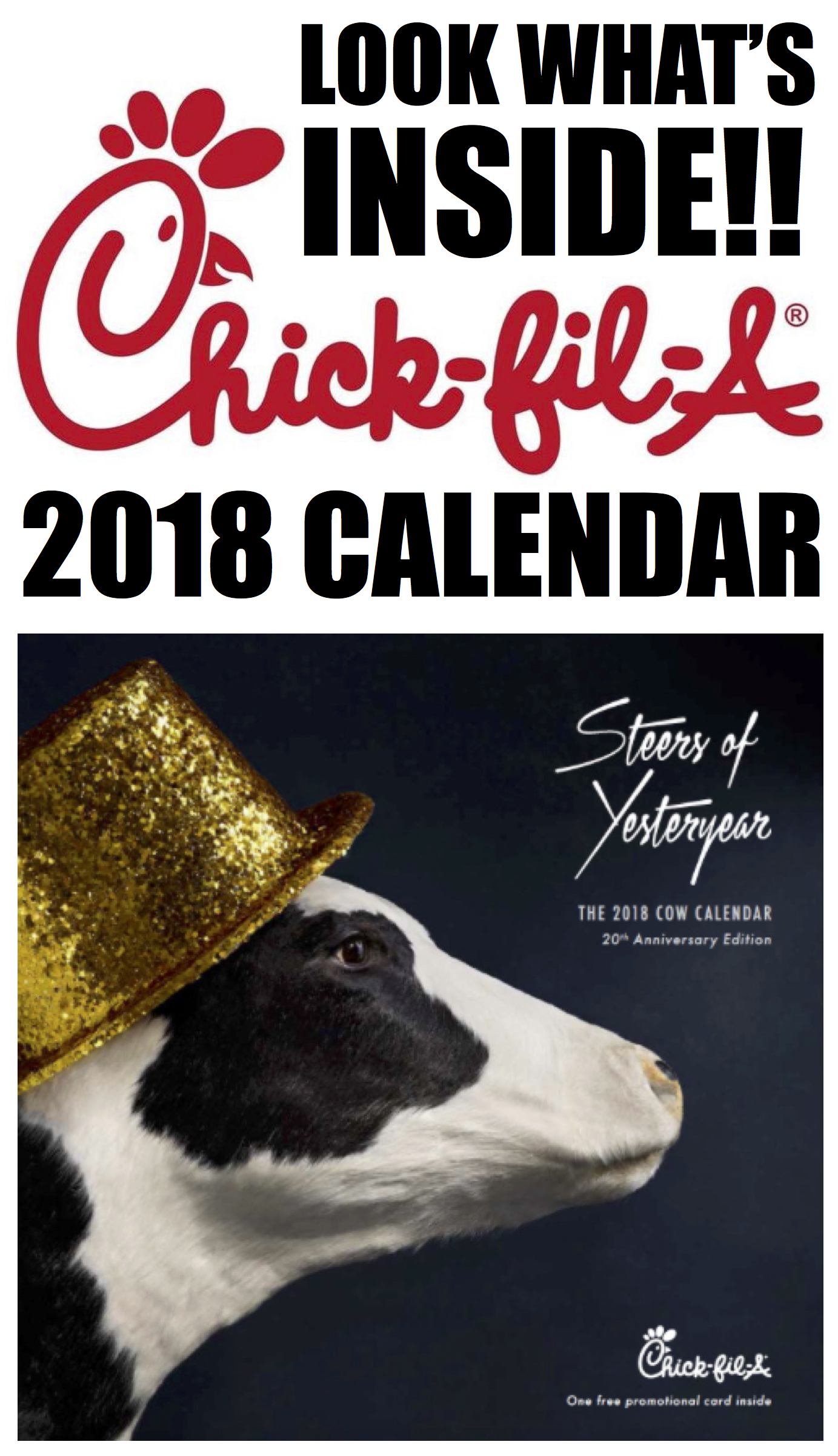 Chick Fil A 2018 Calendar Card Free Food | Chick Fil A Frosted Sunrise