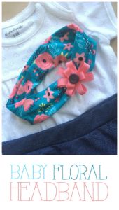 Baby Floral Headband Wrap Knit DIY | Cute Baby Headband Ideas | Newborn Headwrap | Floral Knit Headwrap | Floral Headband