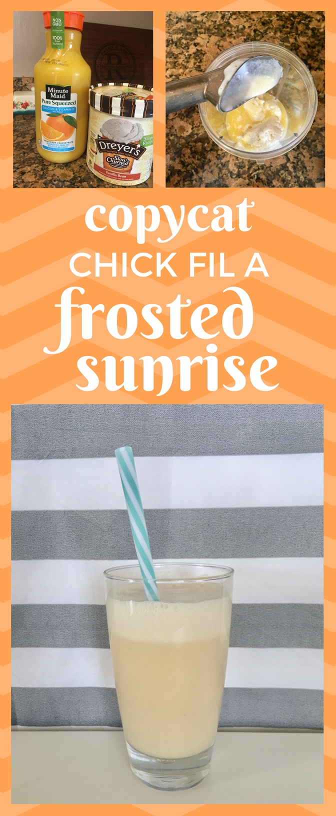 Chick Fil A Frosted Sunrise Recipe | Copycat Frosted Sunrise | Copycat Chick Fil A Recipes | Summer Drink | Orange Vanilla Smoothie | Drink Recipes