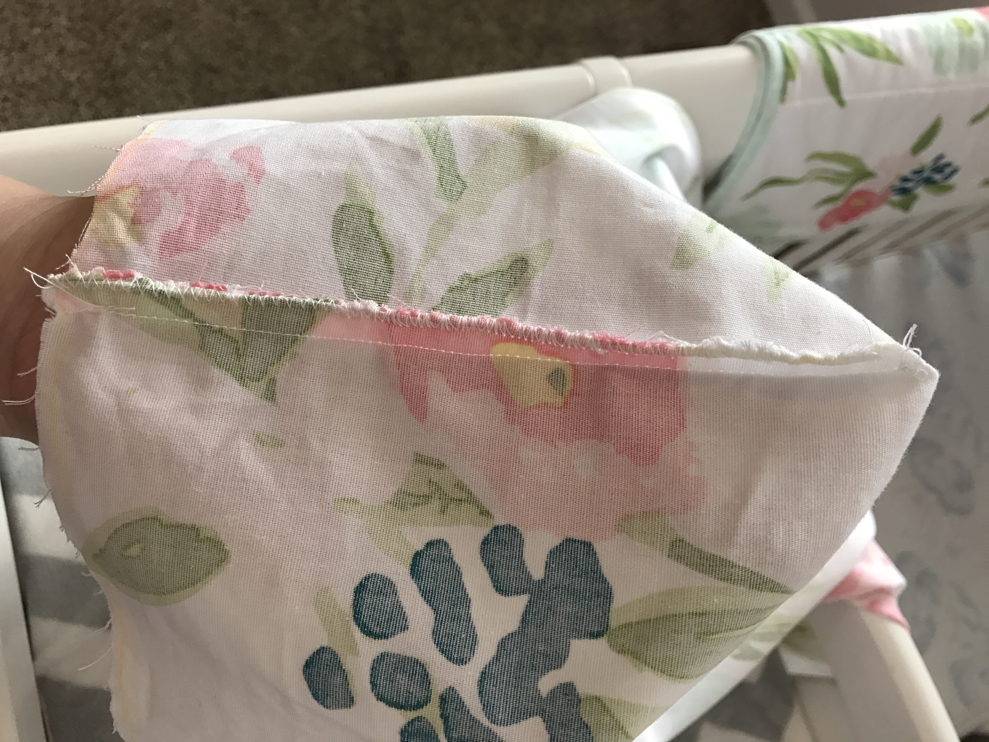 Mini Crib Sheet Tutorial | Crib Sheet DIY | Diy Sheet | Baby | Mini Crib | Crib Sheet | Sheet Tutorial | Easy Diy Sheet | Baby Sewing | Baby Nursery | Simple tutorial ON Six Clever Sisters, turn a full size crib sheet into a MINI crib sheet!