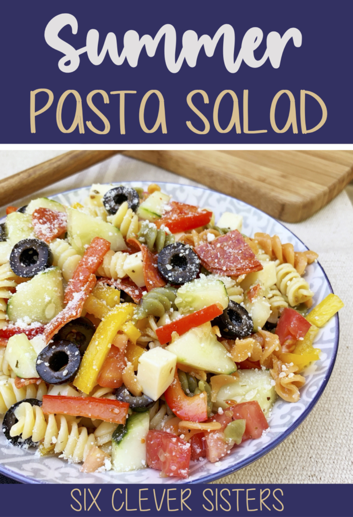 Pasta Salad Recipes | Pasta Salad Recipes with Italian Dressing | Pasta Salad Recipes Cold | Pasta Salads | Salad Recipes | Summer Dinner Recipes | Easy Dinner Recipes | Dinner Recipes | Side Dishes | Easy Side Dish | BBQ | For A Crowd | Italian | Six Clever Sisters 