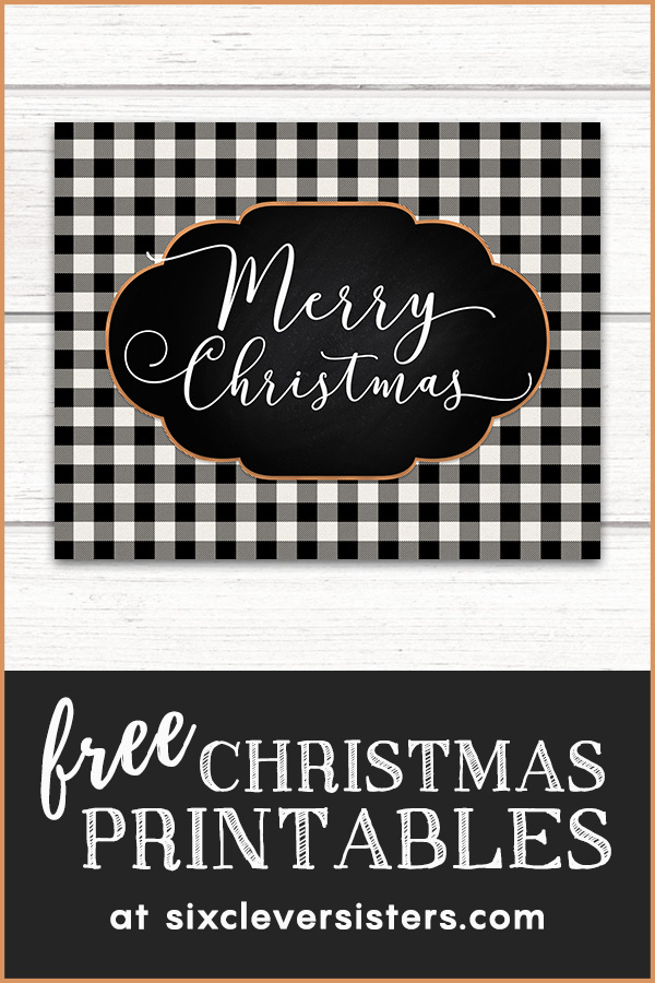 Free Christmas Printables | Free Christmas Printables Buffalo Plaid | Free Christmas Printables Buffalo Check | Free Christmas Printables Black and White | Plaid Christmas Printables Free