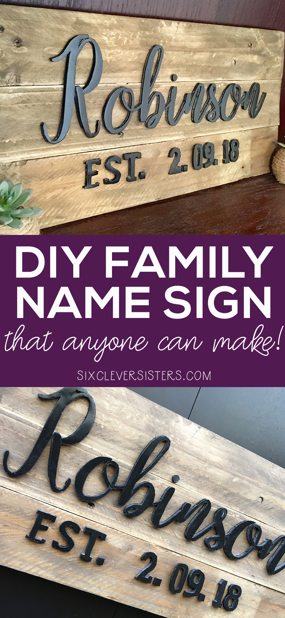 DIY family name sign | DIY family name wood signs | DIY family name established sign | DIY personalized family name signs | DIY wood family name sign | DIY family name plaque | DIY family name wall art