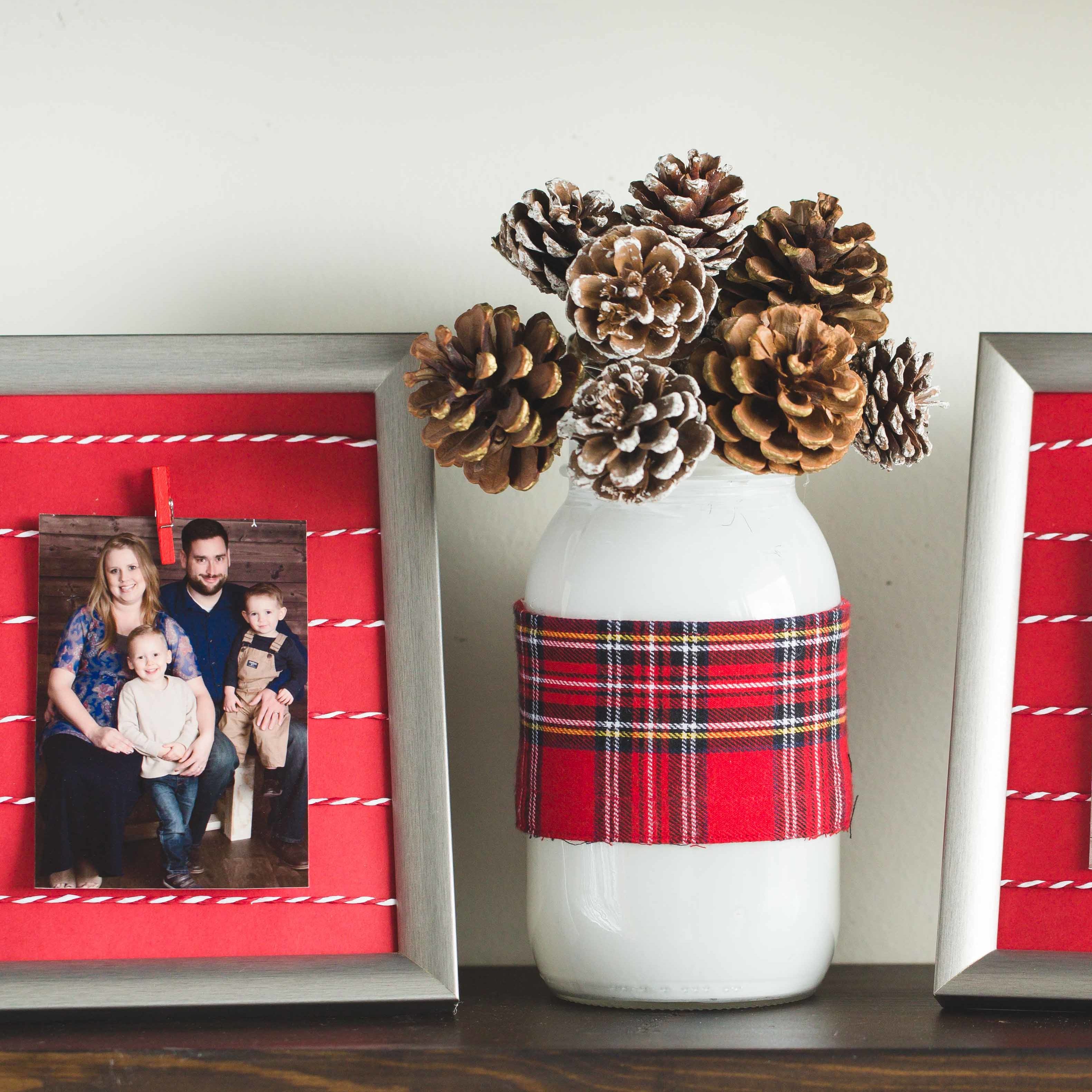 Decorating floating shelves for Christmas | Christmas floating shelves | Floating Shelf Christmas decor | | Decorating Kitchen Shelves for Christmas | How to Style Floating Shelves for Christmas - Tips for styling on a budget! All the details on the Six Clever Sisters blog.