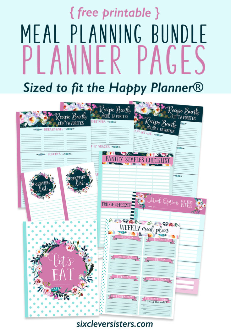 Printable Meal Planner Pages | Happy Planner Meal Planner Printable | Happy Planner Meal Planner Printable | Happy Planner Meal Planner Menu Planning | Happy Planner Recipe Planner | Happy Planner for Meal Planning | Happy Planner Weekly Meal Planner 