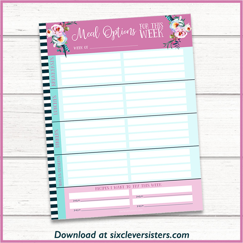 Printable Meal Planner Pages | Happy Planner Meal Planner Printable | Happy Planner Meal Planner Printable | Happy Planner Meal Planner Menu Planning | Happy Planner Recipe Planner | Happy Planner for Meal Planning | Happy Planner Weekly Meal Planner 