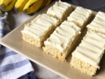 Banana Bread Bars | Sheet cake recipe | Banana Bread | Banana Cake | Banana Bars | Dessert for a Crowd | Bar Recipes | Cream Cheese Frosting | Cream Cheese Icing | Dessert | Banana Dessert | Recipe on Six Clever Sisters