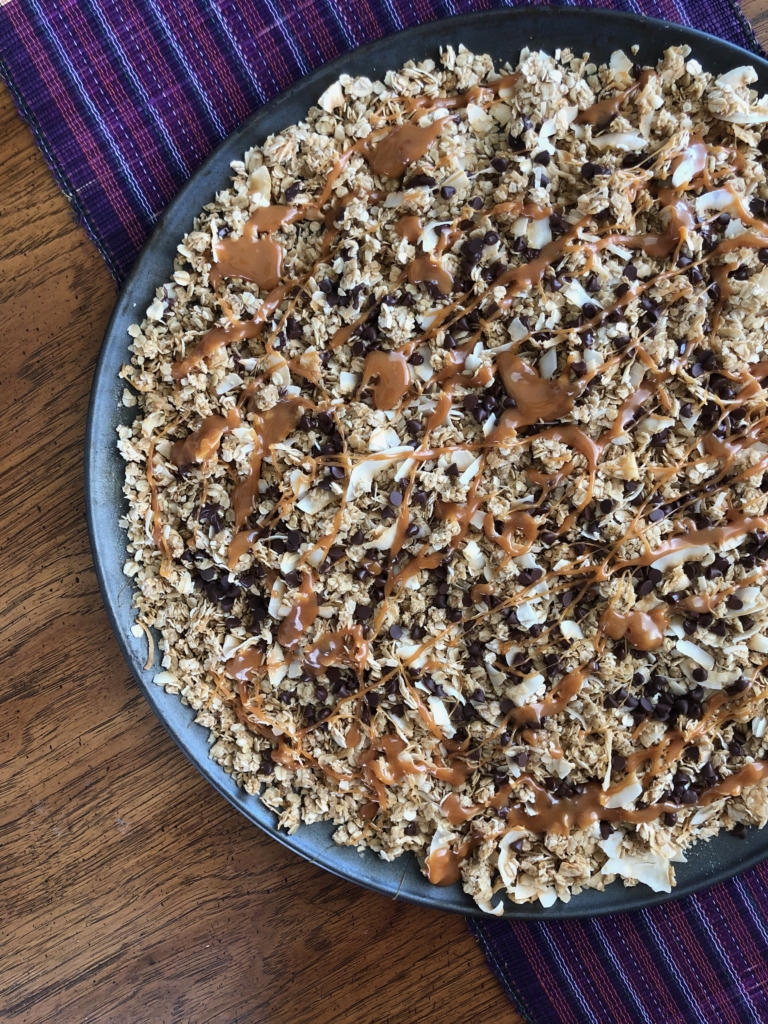 Samoa Granola | Samoa Copycat | Samoa Cookies | Girl Scout Cookies | Easy Recipe | Breakfast | Meal Planning | Breakfast Ideas | After School Snack | Coconut | Caramel | Chocolate | Homemade Granola | Six Clever Sisters