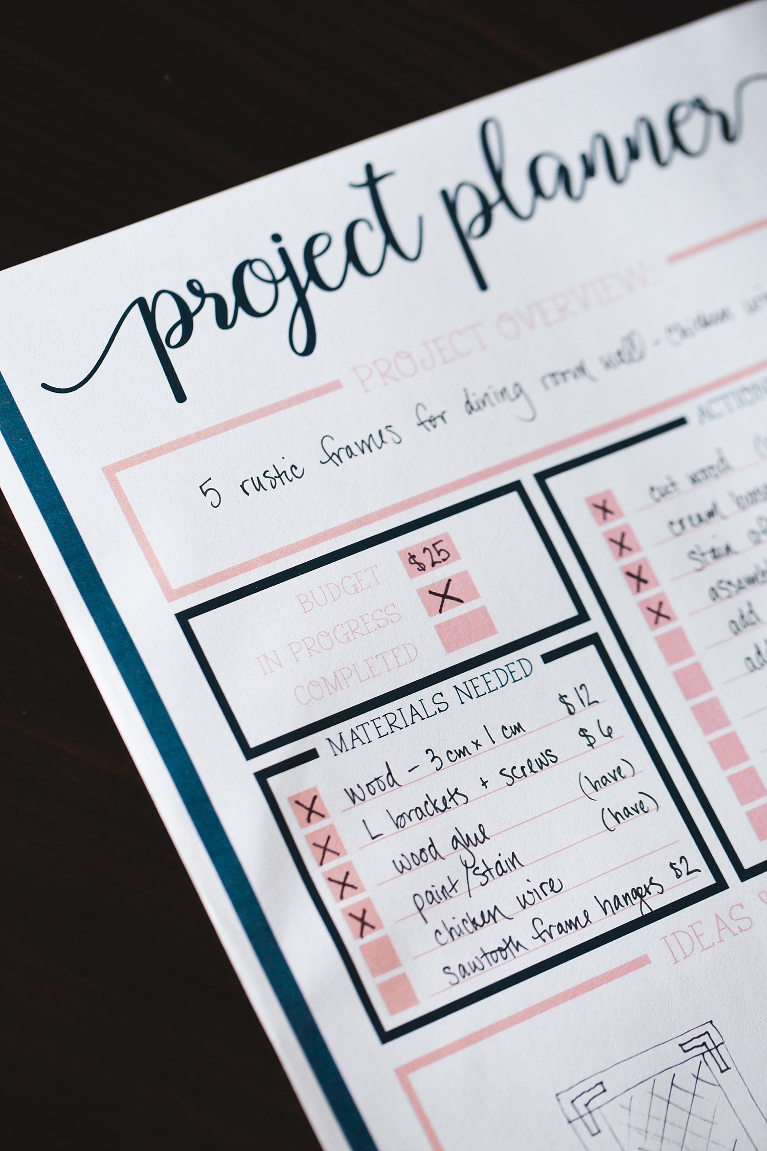 Project Planner Printable | Project Planning Worksheet | DIY Project Planning Worksheet | Project Planner Printable Free | Project Organization Printable | Project Planner | Project Lists | Free PDF on the Six Clever Sisters blog - easy download!