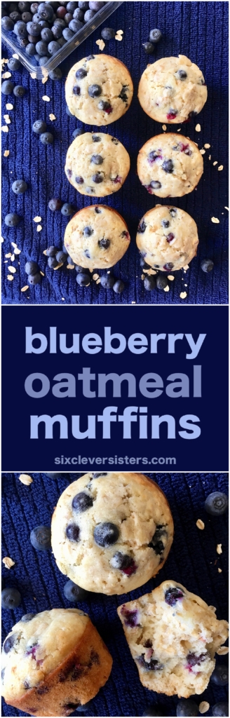 Blueberry Oatmeal Muffins | Healthy | Easy | Lactation | Recipes | Moist | Best | Muffin Recipe | Oatmeal Recipe | Breakfast Muffins | Breakfast Recipes | Freezer Meals | Six Clever Sisters 