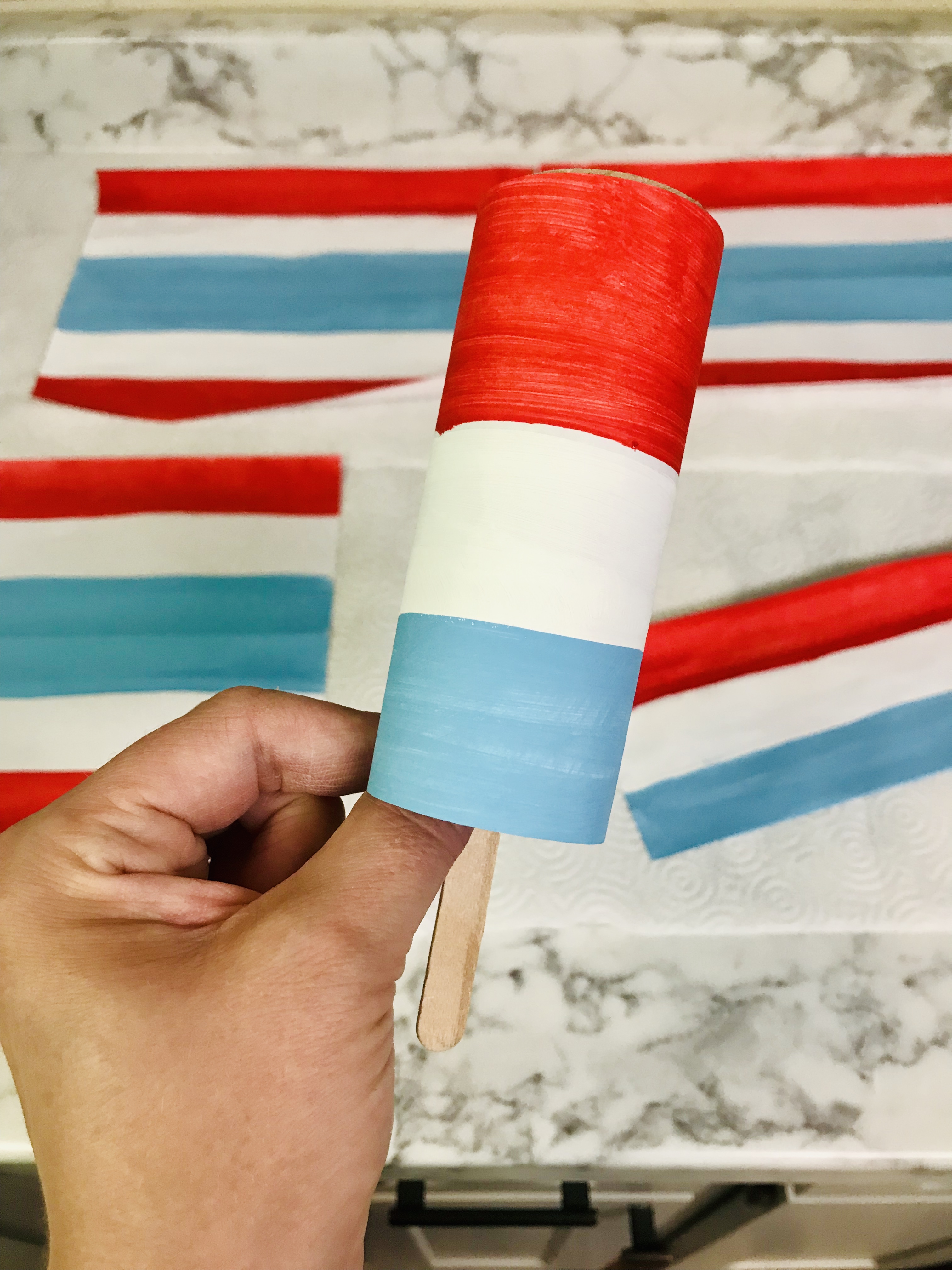 Patriotic Popsicle Garland | 4th of July | Party Decor | Red, White and Blue | America | Americana | Independence Day | Fourth of July | 4th of July Decorations | American Decor | DIY Party | DIY Decor | Six Clever Sisters